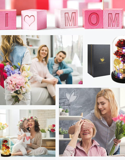 Load image into Gallery viewer, Valentines Day Rose Gifts for Her Galaxy Flower Rose in Glass Dome with 2 Light Modes,Enchanted Rose Light up Rose Valentines Anniversary Birthday Gifts for Wife Girlfriend Women Mom Best Friend Her
