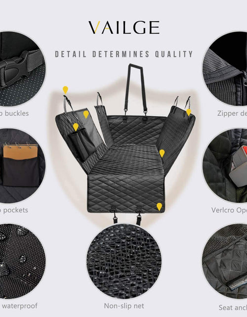 Load image into Gallery viewer, Dog Car Seat Cover for Back Seat, 100% Waterproof Back Seat Pet Cover for Dogs with Mesh Window, Scratch Prevent Antinslip Dog Hammock for Car
