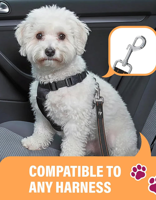 Load image into Gallery viewer, Orange Car Seat Belt for Dogs, Attaches to Harness &amp; Collar, Adjustable 18" - 24" Travel Restraint System Fits Small - Large Pups for Safety &amp; Comfort, Essential Pet Supplies &amp; Accessories
