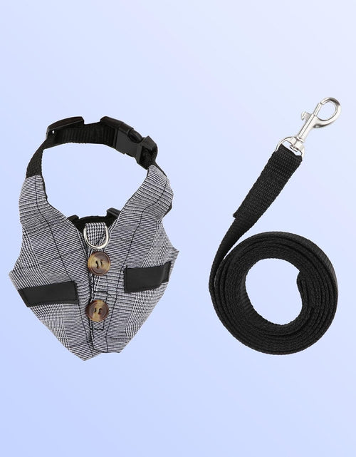 Load image into Gallery viewer, Rabbit Vest Harness and Leash Set Adjustable Formal Suit Style for Bunny Kitten Small Animal Walking (S)
