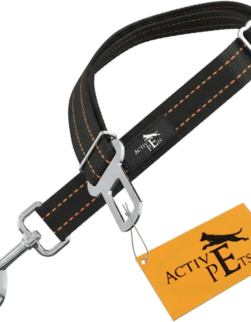 Load image into Gallery viewer, Orange Car Seat Belt for Dogs, Attaches to Harness &amp; Collar, Adjustable 18" - 24" Travel Restraint System Fits Small - Large Pups for Safety &amp; Comfort, Essential Pet Supplies &amp; Accessories
