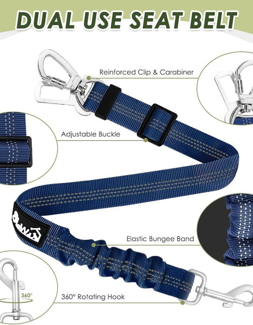 Load image into Gallery viewer, Dog Seat Belt for Car, Adjustable Dog Car Harness for Large Medium Small Dogs, Soft Padded &amp; Breathable Mesh Dog Seatbelt with Car Strap and Carabiner (Blue,M)
