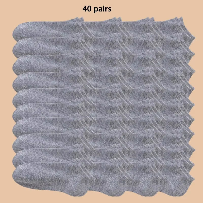 10/20/40 Pairs of Solid Color Socks, Soft and Lightweight Ankle Socks, Casual Boat Socks, Low Cut Ankle Socks