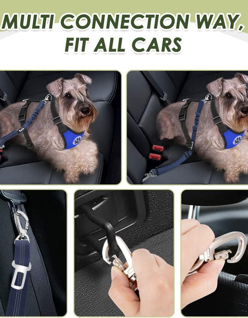 Load image into Gallery viewer, Dog Seat Belt for Car, Adjustable Dog Car Harness for Large Medium Small Dogs, Soft Padded &amp; Breathable Mesh Dog Seatbelt with Car Strap and Carabiner (Blue,M)
