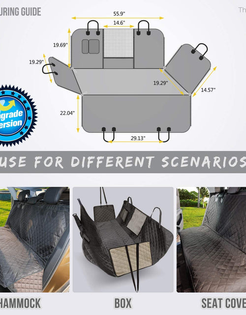 Load image into Gallery viewer, Dog Car Seat Cover for Back Seat, 100% Waterproof Back Seat Pet Cover for Dogs with Mesh Window, Scratch Prevent Antinslip Dog Hammock for Car
